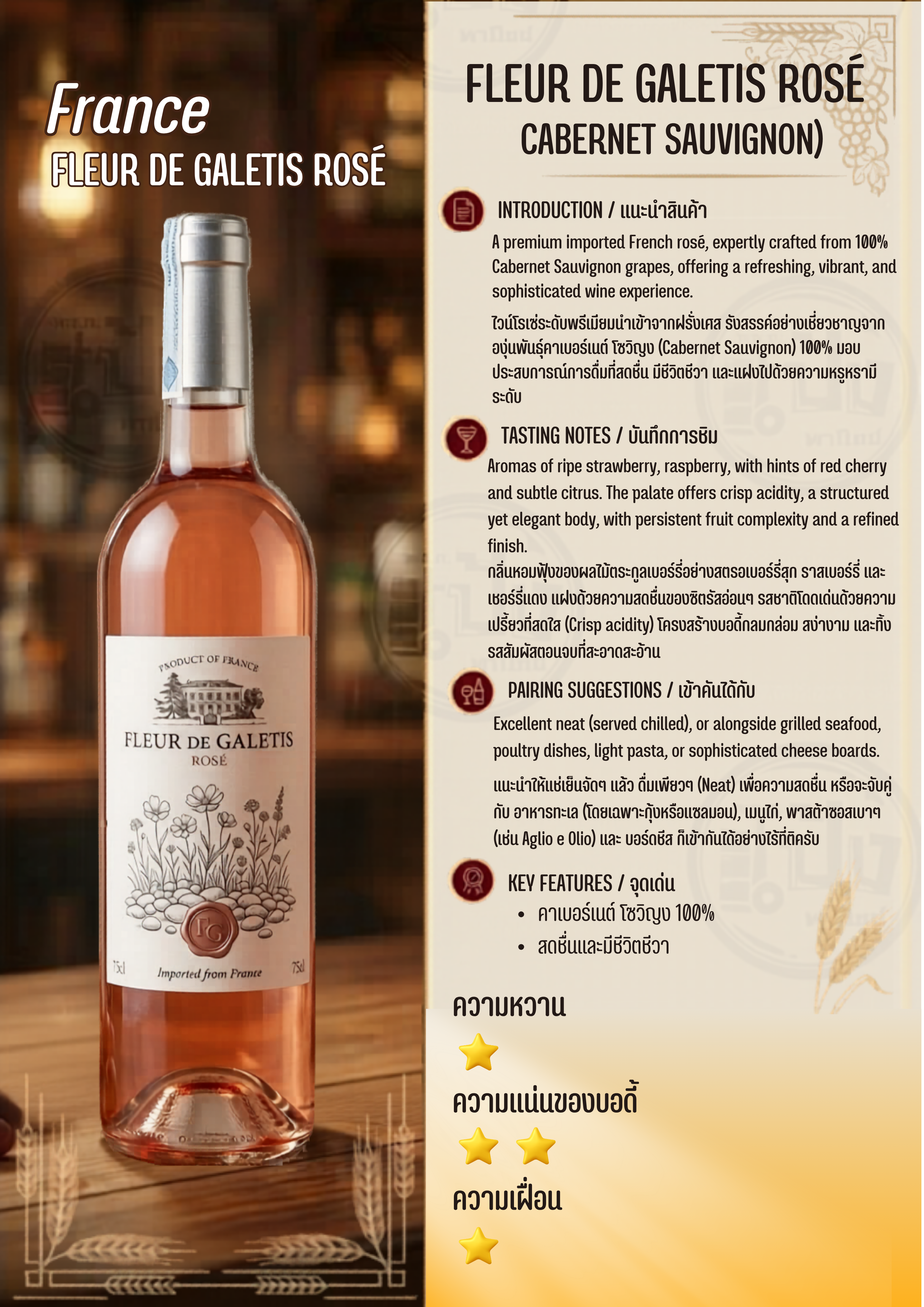 Fleur de galetis 750ml Rose รูปที่ 2