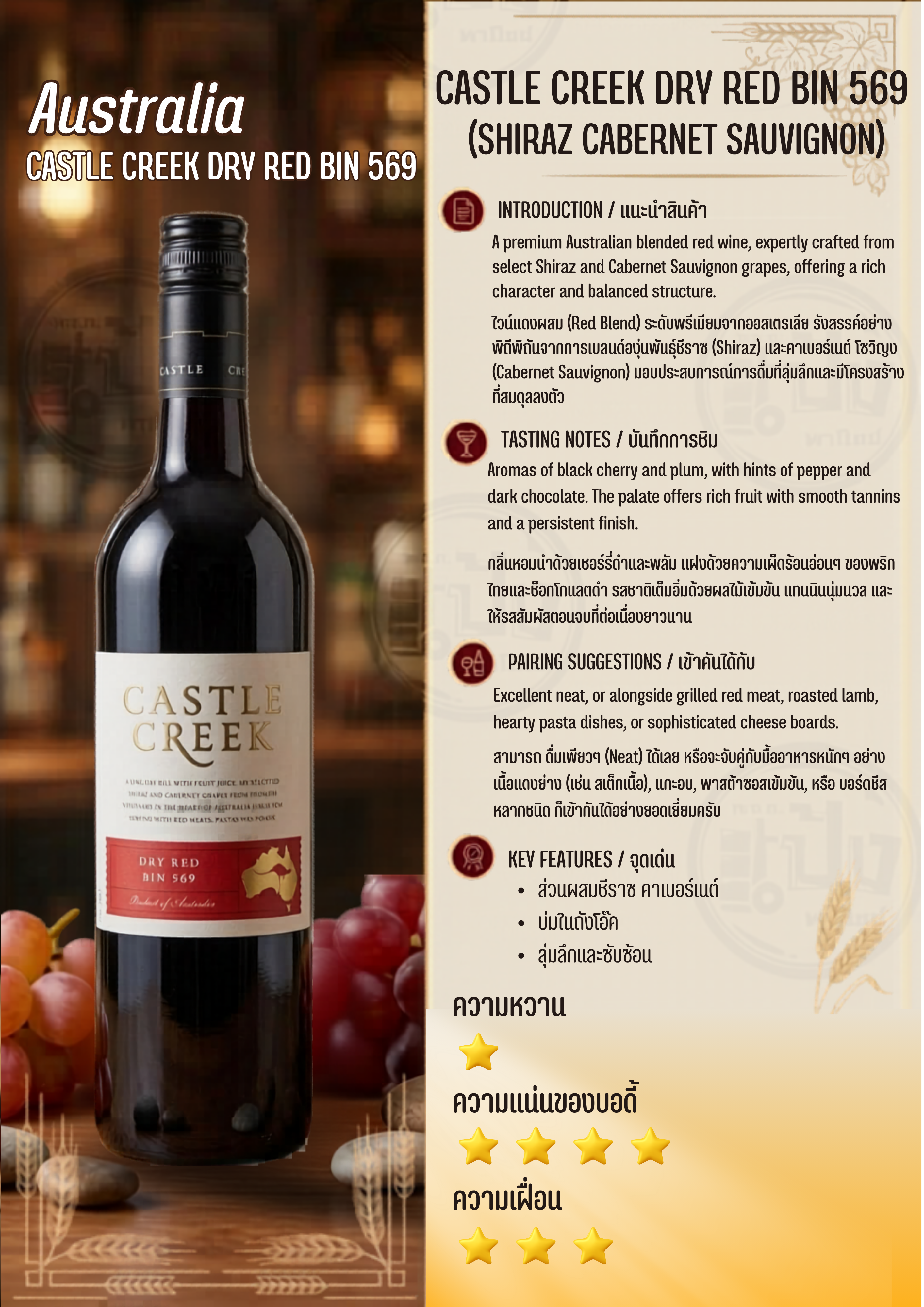 Castle Creek 750ml dry red รูปที่ 2