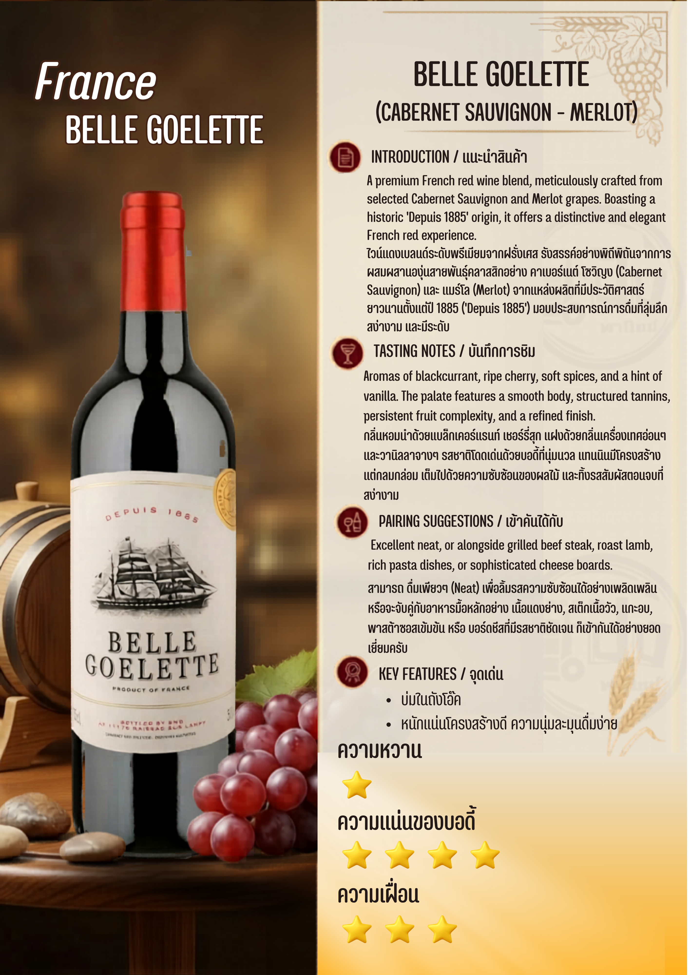 Belle Goelette 750ml รูปที่ 2